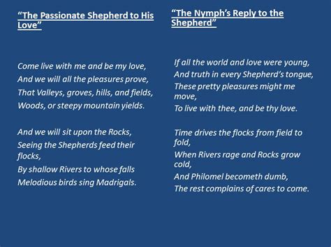 response to the passionate shepherd